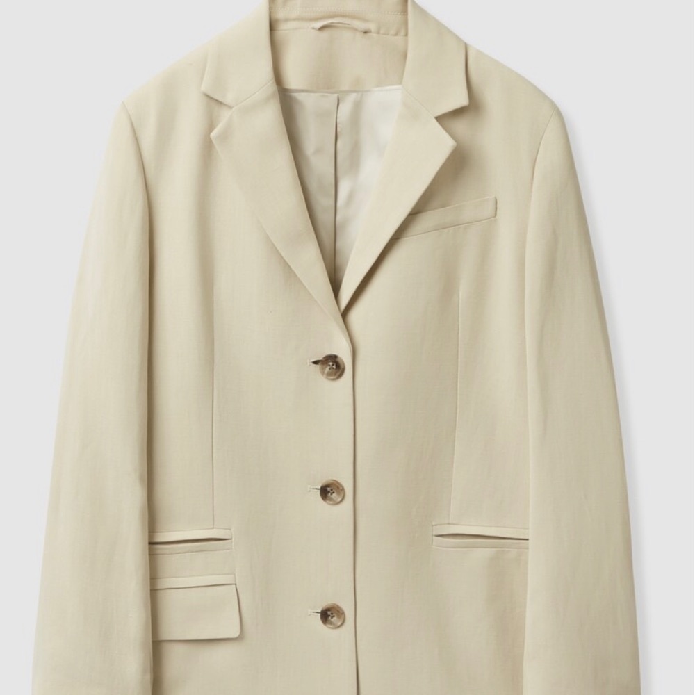 COS RELAXED-FIT LIGHTWEIGHT BLAZER light beige